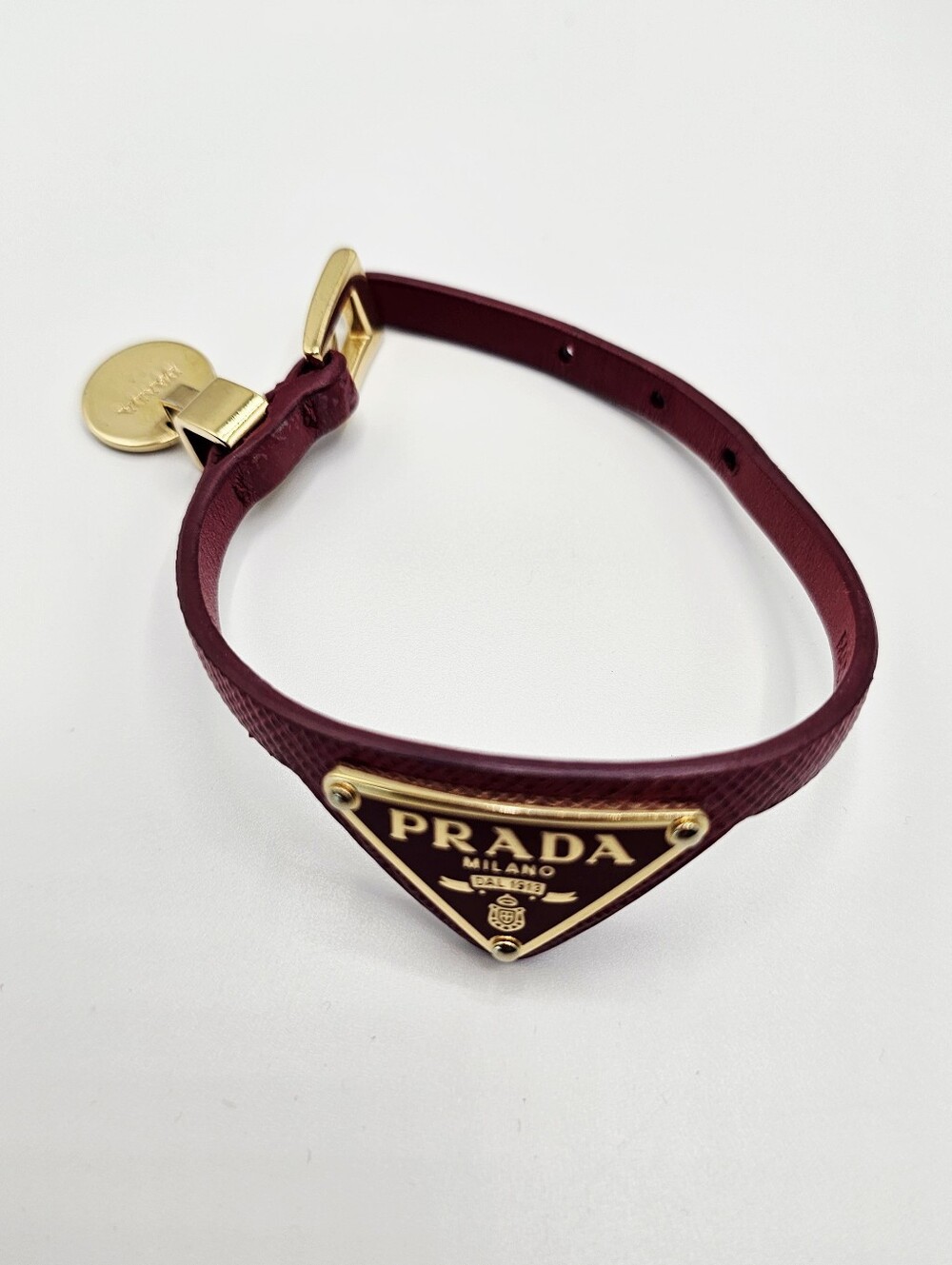 Prada Saffiano Red Leather  Bracelet